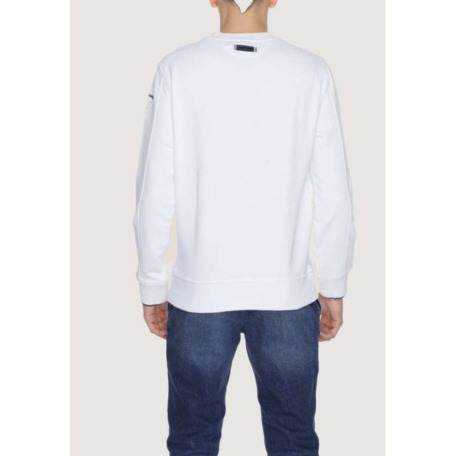 The North Face white crew neck sweatshirt for urban city style on Blauer Men Sweatshirts
