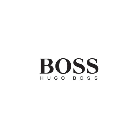 Boss by Hugo black logo on white for fashion-forward individual