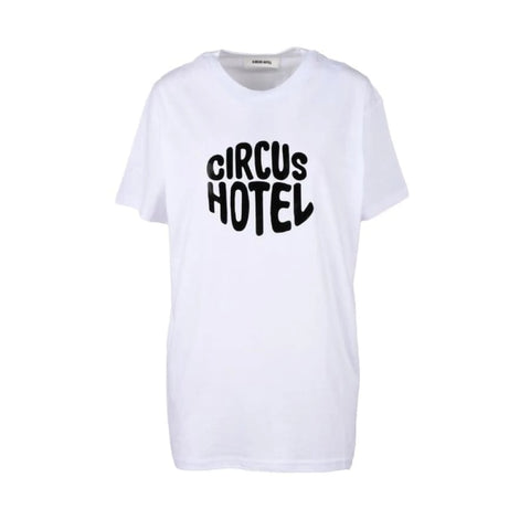 Discover our Circus Hotel white t-shirt, urban city motif