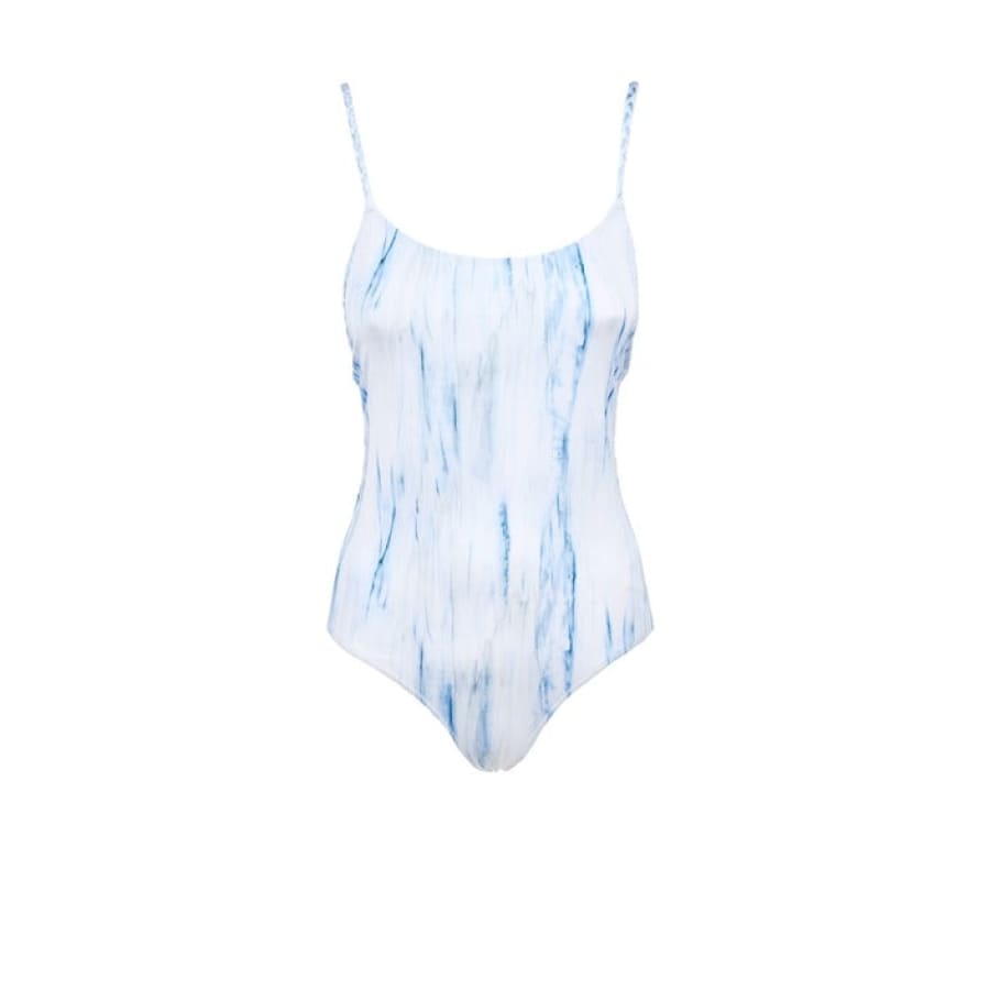 Discover our Dondup white and blue tie swimsuit for urban city style