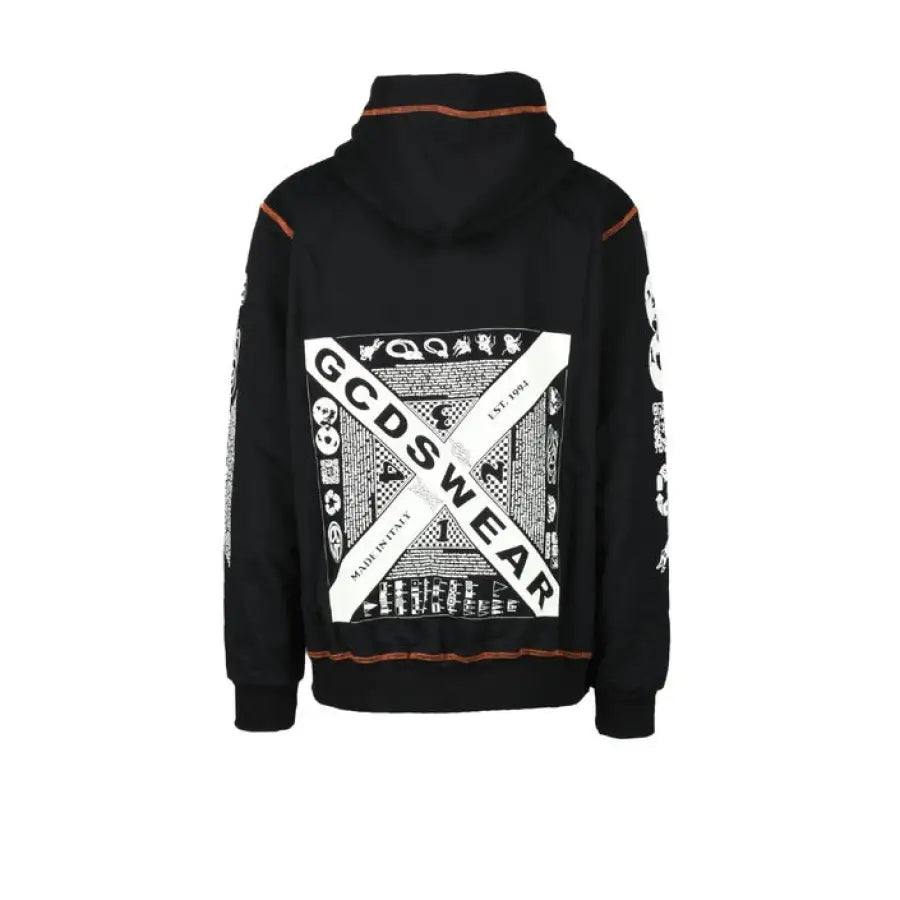 Black hoodie with white & orange GCDS print - Discover our urban city styles
