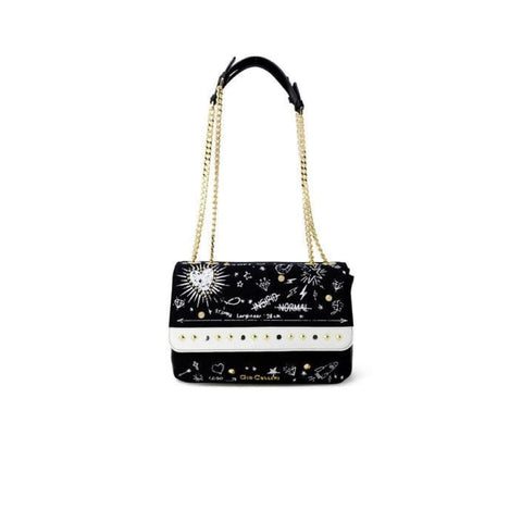 Gio Cellini black and white handbag with gold chain for urban city style