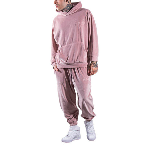 Man in pink Hydra Clothing urban streetwear outfit.