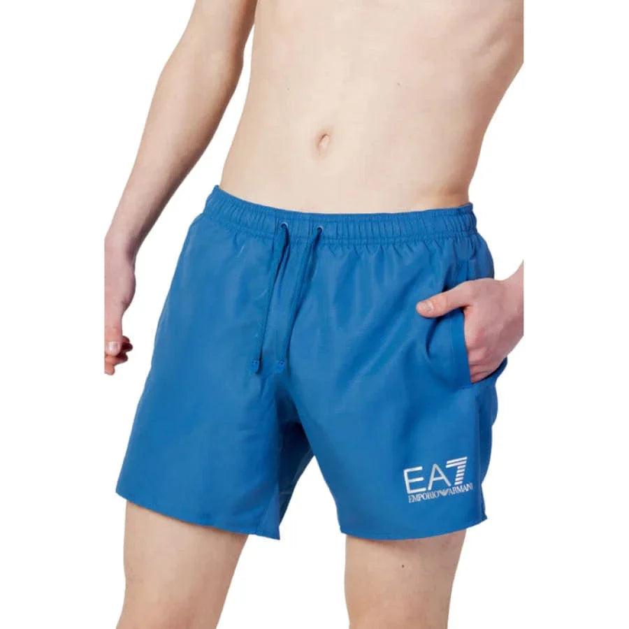 Man in blue EAA swimsuit from Men’s Swimwear collection