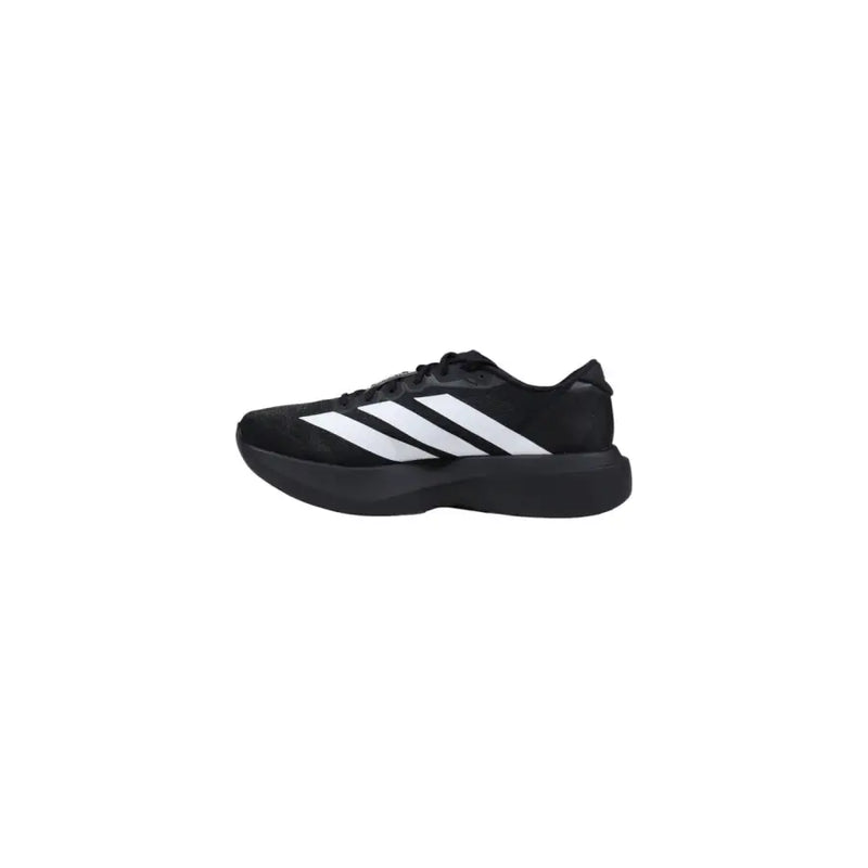 Adidas men sneakers black synthetic fabric running shoe with three white stripes on the side model JP7149