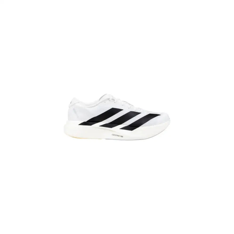 Adidas men sneakers white synthetic slip on with black 三条纹 stripes and cushioned sole sporty running shoe
