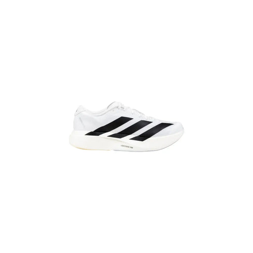 Adidas men sneakers white synthetic slip on with black 三条纹 stripes and cushioned sole sporty running shoe
