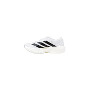 Adidas men sneakers white synthetic sporty slip on with black 三条纹 stripes and chunky white sole