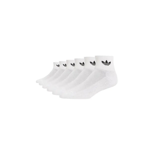 Adidas men white ankle socks with black trefoil logo on cuff suitable for spring summer underwear collection