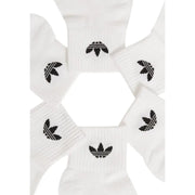 Six pairs of white ankle socks with black Trefoil logos for Adidas Men Spring Summer Underwear