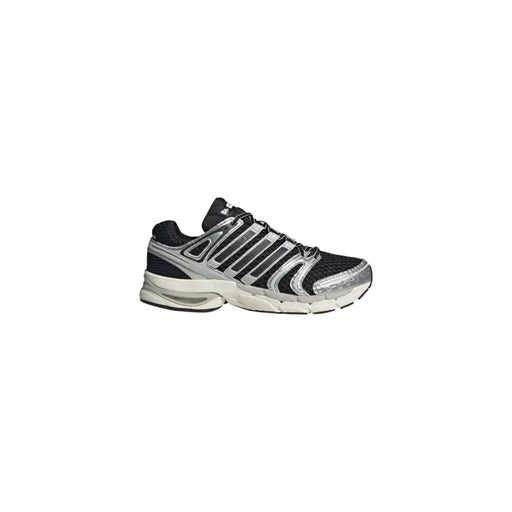 Adidas Originals men control 5 sneakers black synthetic with black silver mesh upper metallic stripes and white midsole