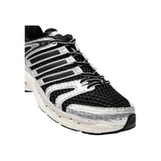 Adidas Originals men control 5 sneakers black synthetic with black and silver mesh upper metallic stripes and white midsole