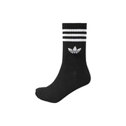 Schwarz Adidas Originals Herrensocke mit drei weißen Streifen und silbernem Trefoil-Logo für den Alltag