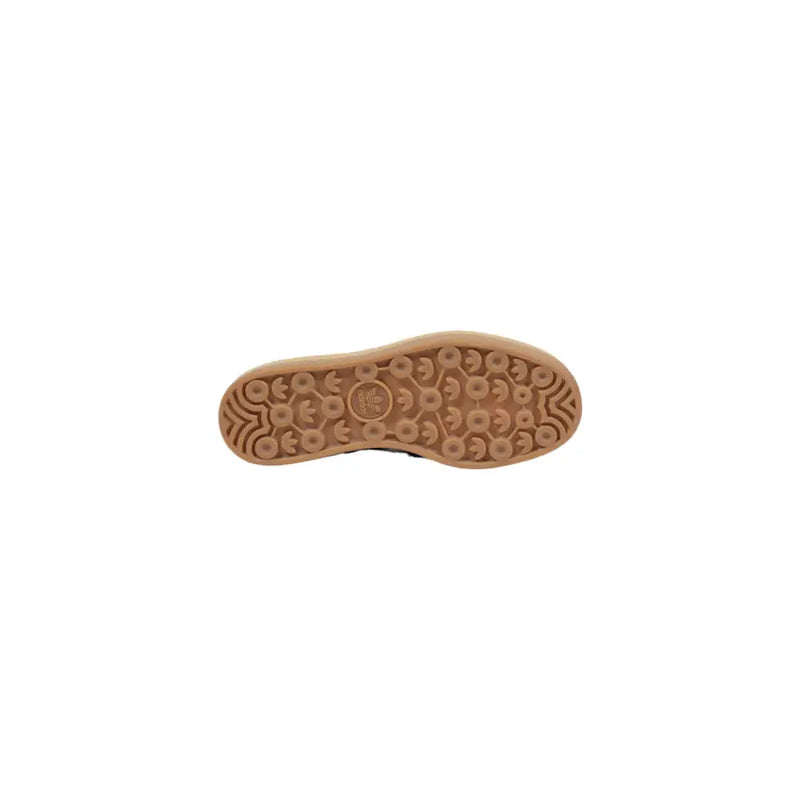 Baskets adidas Originals pour femme en cuir noir, semelle en caoutchouc beige avec motif circulaire et ondulé et logo en relief