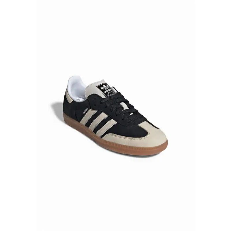 Adidas Originals black and beige Samba suede sneakers with stripes