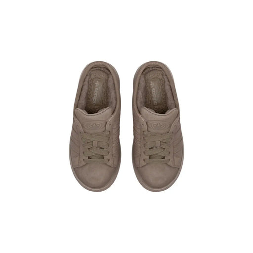Beige suede adidas campus sneakers with matching laces and classic three-stripe design from adidas originals women brown leather platform slippers