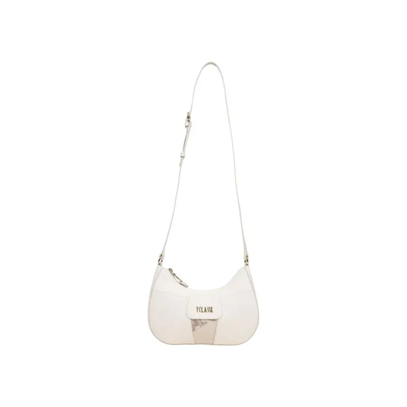 Sleek white Alviero Martini Prima Classe crossbody bag with Pleasur emboss