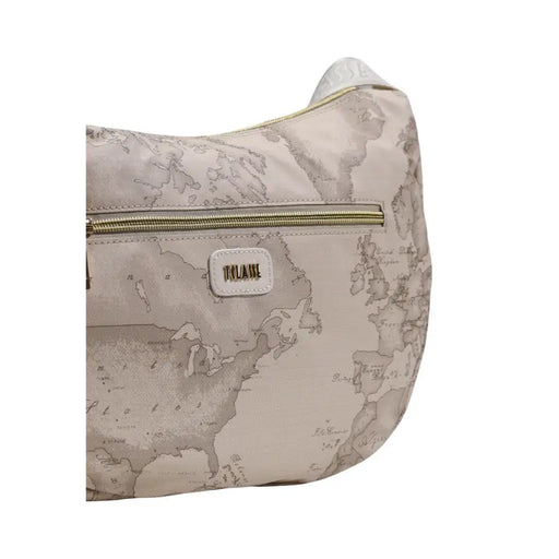 Alviero Martini Prima Classe beige printed crossbody bag with world map