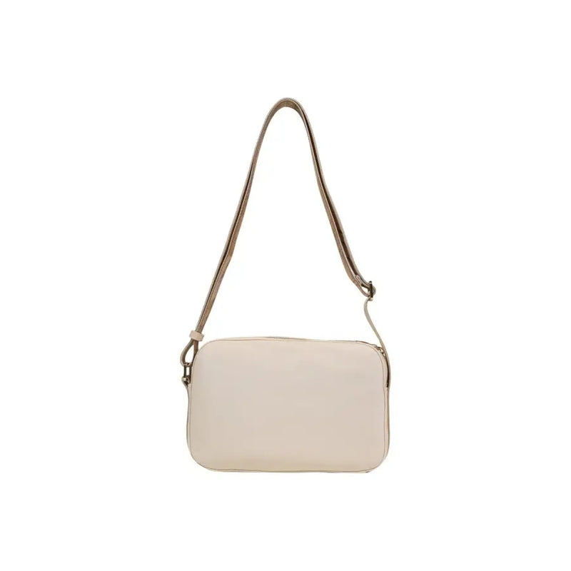 Cream-colored rectangular Alviero Martini Prima Classe shoulder bag with slender adjustable strap and metallic hardware
