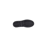 Black rubber sole with a rugged grid like tread pattern on alviero martini prima classe black ankle boots with zip