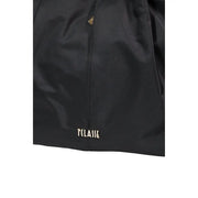 Alviero Martini Prima Classe black nylon tote bag with zip pockets gold-tone triangular zipper pull and white logo embroidery