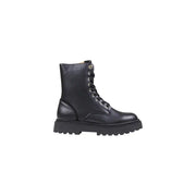 Alviero Martini Prima Classe black leather lace-up combat ankle boots for women