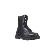 Alviero Martini Prima Classe black leather lace-up ankle combat boots for women