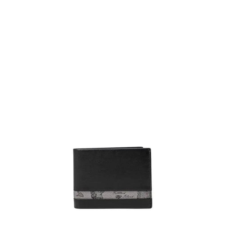 Black leather bifold wallet with patterned stripe from Alviero Martini Prima Classe