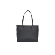 Alviero Martini Prima Classe black textured leather tote bag with structured design and matching handles and zip closure