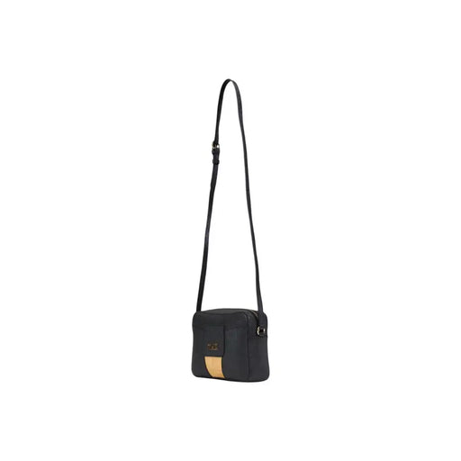 Black Alviero Martini Prima Classe crossbody bag with Moschino embossed gold accent