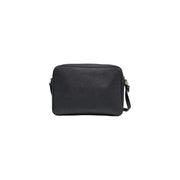 Alviero Martini Prima Classe black textured crossbody bag with sleek minimalist design and gold-tone hardware