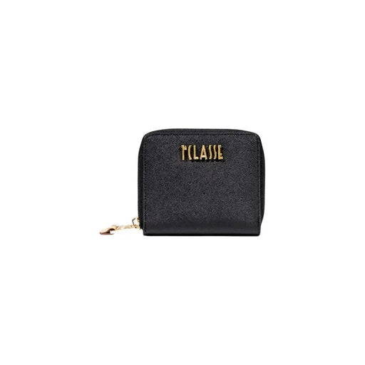 Alviero Martini Prima Classe black textured women’s wallet with gold classe logo