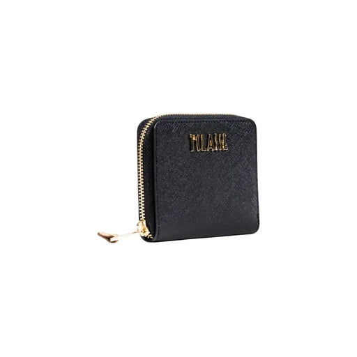 Alviero Martini Prima Classe black textured womens wallet with gold zipper and mia logo