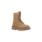 Alviero Martini Prima Classe tan suede womens ankle combat boots