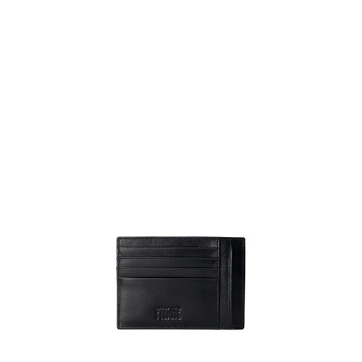 Porte-cartes en cuir noir Alviero Martini Prima Classe, doté de plusieurs fentes et d'un logo discret en relief noir.