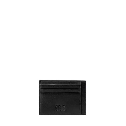 Black leather card holder with multiple slots from Alviero Martini Prima Classe Men Wallet in Black Polyurethane