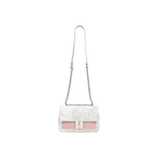 Sac bandoulière Alviero Martini Prima Classe en dentelle blanche avec détails roses et fermoir YSL