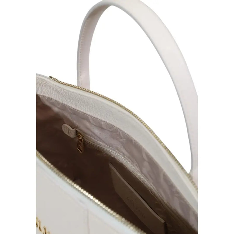 Alviero Martini Prima Classe white leather handbag with gold-tone zipper