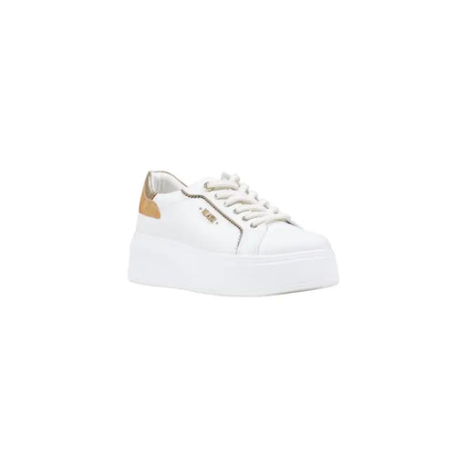 Alviero Martini Prima Classe white sporty women sneakers with gold accents