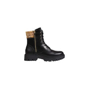Alviero Martini Prima Classe womens black zip combat boot with cork lining