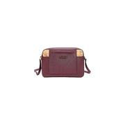 Alviero Martini women bordeaux shoulder bag 27 cm maroon crossbody bag with cork accents and textured leather finish