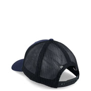 American Needle men blue print cotton cap in black mesh with navy blue brim and crown for casual wear
