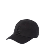Black baseball cap with embroidered la logo and 47 brand mark american needle men cap adjustable 100 percent cotton