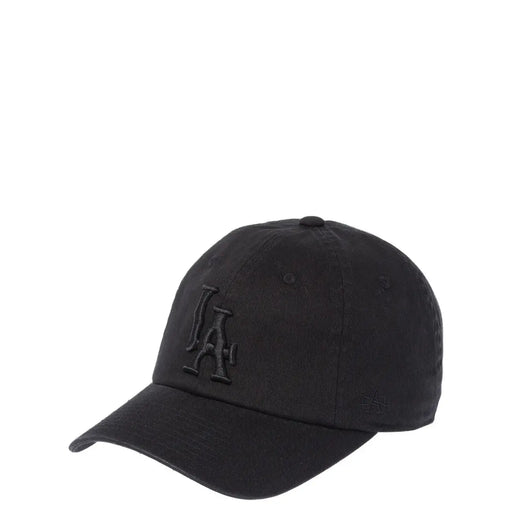 Schwarze Baseballkappe mit gesticktem LA-Logo und 47 Brand Mark American Needle Herrenkappe, verstellbar, 100 % Baumwolle
