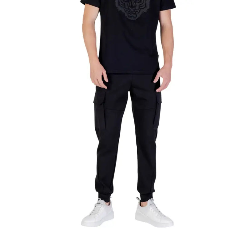 Men’s black cotton blend cargo joggers from Antony Morato for men