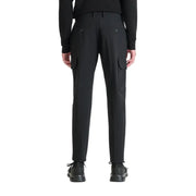 Men’s black cargo pants with side pockets and slim fit from Antony Morato collection