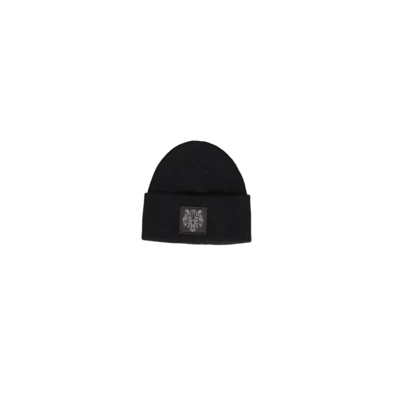 Black beanie with white snowflake design on front