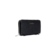 Black textured Antony Morato men’s wallet with silver zipper and multiple pockets