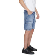 Antony Morato blue men’s light-wash denim cargo shorts with multiple pockets and a casual worn out effect