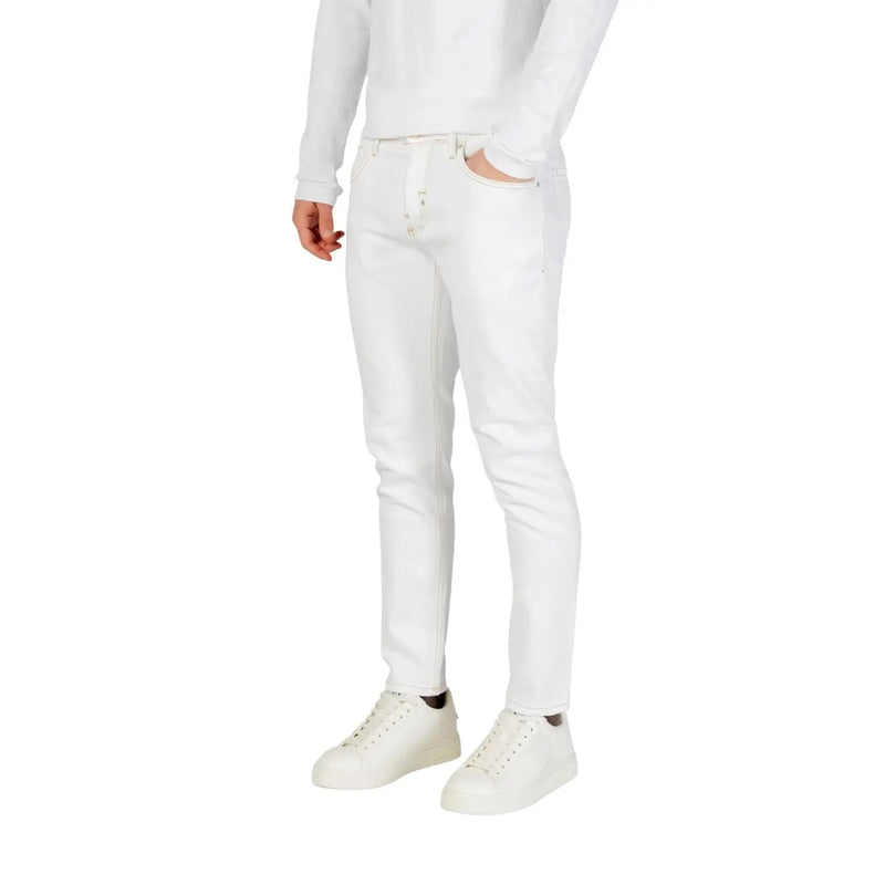 Antony Morato jeans for men in white slim-fit denim with subtle stitching, front view